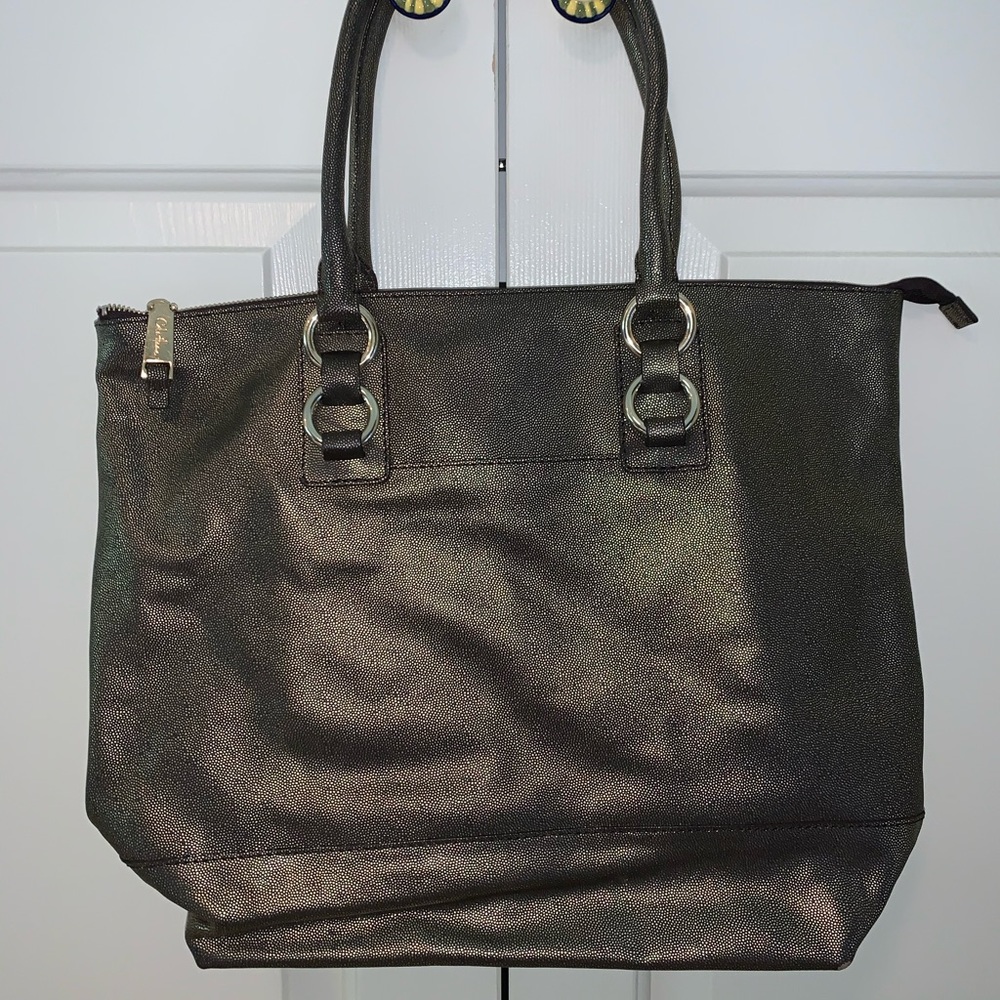 Cole Haan gold leather tote